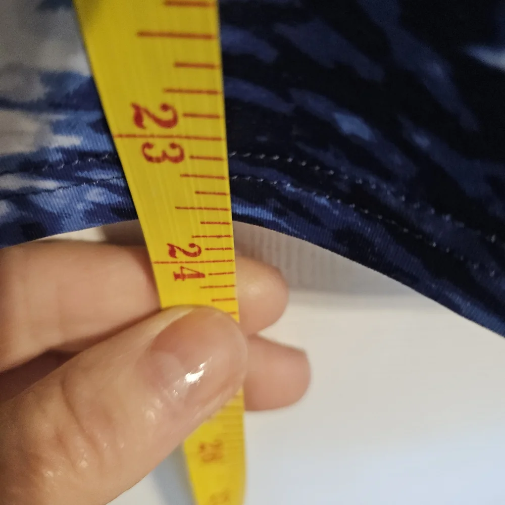 Lands' End Navy and White Tie-Dye Swim Tank with Bra. - Picture 5 of 8